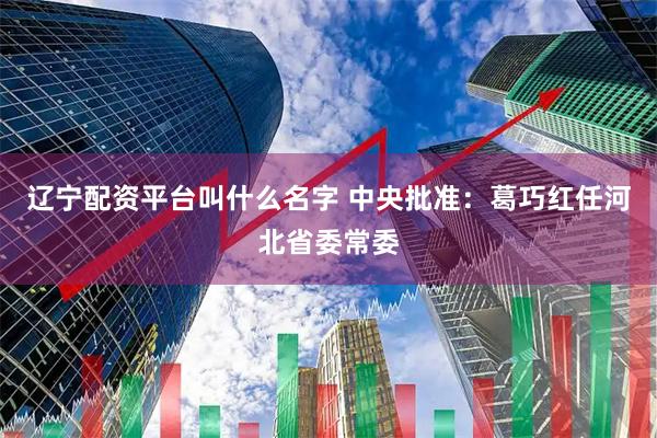 辽宁配资平台叫什么名字 中央批准：葛巧红任河北省委常委