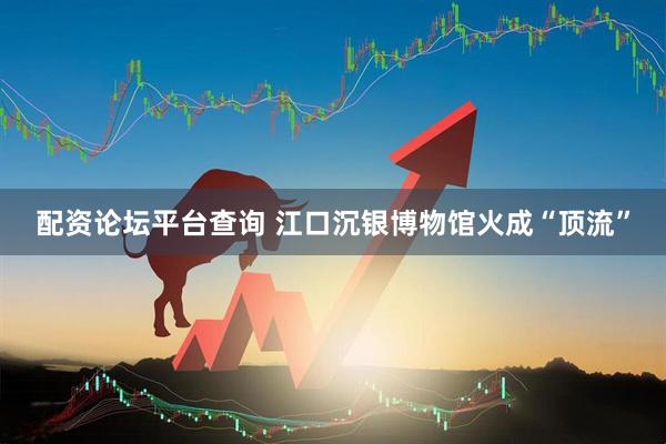 配资论坛平台查询 江口沉银博物馆火成“顶流”